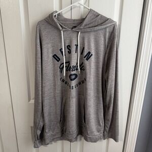 Sunsations Destin FL Gray Lightweight Hooded Pullover UPF 50 Men's Size XL Beach